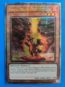 NM Yugioh Burner, Dragon Ruler of Sparks RA03-EN256 Quarter Century Secret Rare - Image 1