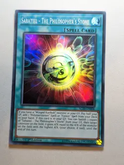 YuGiOh SABATIEL - THE PHILOSOPHER’S STONE Super Rare AC19-EN006 1st Edition - Image 1