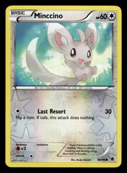 Minccino 84/98 Reverse Holo Emerging Powers Pokemon Card - Image 1