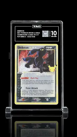Pokemon Card TAG 10 GEM MT Umbreon Gold Star Celebrations SWSH 2021 17/17 - Image 1