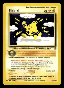 Elekid 22/111 Rare Neo Genesis Set Pokemon Card - 1 - Image 1