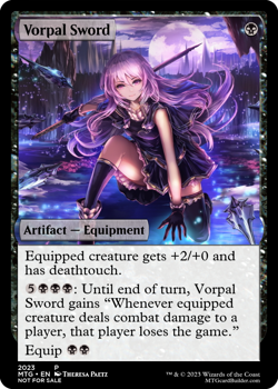 VORPAL SWORD : altered-art card for use with MTG : with SEXY ANIME GIRL! - Image 1