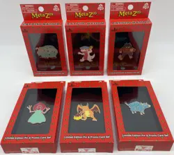 Metazoo Pin Club Cryptid Nation 1st Ed Sealed Promo Card And Pin Sets Lot Of 6 - Image 1