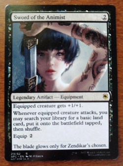 SWORD OF THE ANIMIST : MTG altered-art magic card : w-Sexy, Tatooed Asian Babe! - Image 1