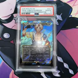 MTG Final Fantasy Borderless Surge Foil Card 213 Tidus, Yuna's Guardian, PSA 10 - Image 1