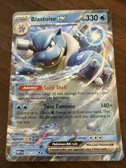 Pokemon Blastoise ex 009/165 Jumbo Cards Double Rare Holo - Image 1
