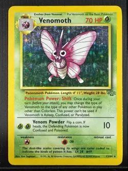 Venomoth 13/64 Holo Rare Jungle Pokemon Card - Image 1