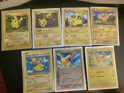 Collectable Pokemon Cards Lot Of 7 Rare & Common PIKACHU Vintage-Mint! - Image 1