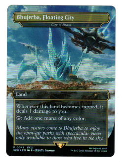 MTG BHUJERBA FLOATING CITY- CITY OF BRASS FOIL BORDERLESS FINAL FANTASY PROMO NM - Image 1
