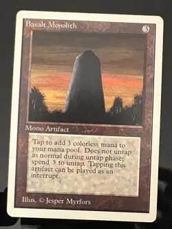 Magic the Gathering MTG Unlimited Basalt Monolith LP+ (Beta Bob) - Image 1