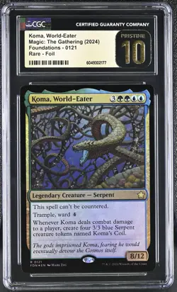 KOMA, WORLD-EATER Foundations Foil Rare CGC Pristine 10 MTG EDH [Nostalgium] - Image 1