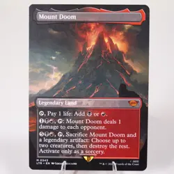 Mount Doom Borderless 343 Universes Beyond LoTR MTG NM Regular See Video - Image 1