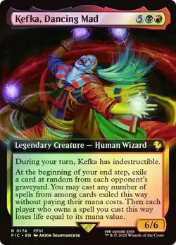 NM Extended Art Foil Kefka, Dancing Mad, MTG, Final Fantasy, Magic, 174 - Image 1