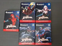 SDCC 2025 Magic The Gathering (MTG) x Spiderman Complete Welcome Deck Set (5) - Image 1