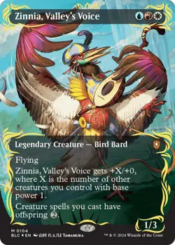 1x Zinnia, Valley's Voice ~~ Borderless - Raised Foil Light Play, English Comman - Image 1