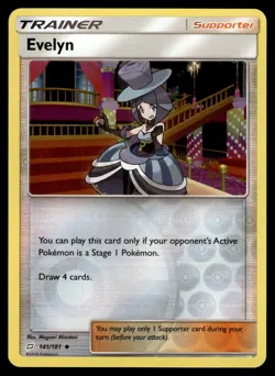 Evelyn 141/181 Reverse Holo S&M Team Up Pokemon Card - Image 1