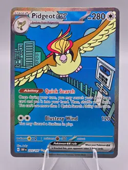 Pokemon Obsidian Flames Pidgeot ex 225/197 Full Art Illustration Rare - Image 1