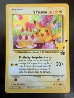 Pokemon Birthday Pikachu 24/53 Holo Celebrations Classic Collection (NM) - Image 1