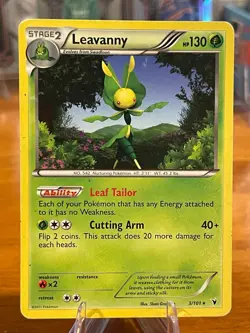 2011 Pokemon Black And White Noble Victories Leavanny 3/101 Rare Stage 2 MP - Image 1