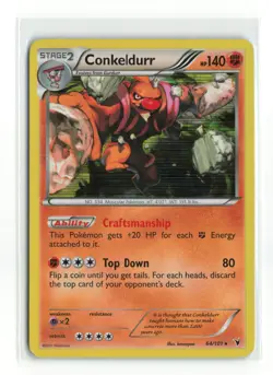 CONKELDURR 64/101 HOLO RARE NOBLE VICTORIES POKEMON TCG MP - Image 1