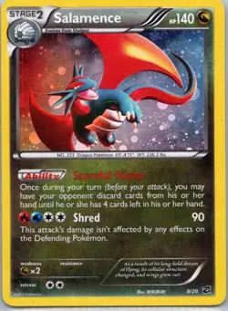 Pokemon TCG Salamence 8/20 Dragon Vault Holo LP - Image 1