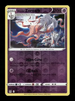 Hisuian Zoroark Reverse Holo Holo Rare SWSH11: Lost Origin 076/196 NM Pokemon LP - Image 1