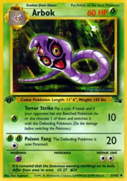 Arbok - 31/62 - Uncommon - 1st Edition - Fossil #31 Pokemon TCG - Image 1