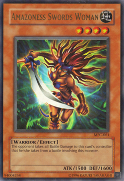 Heavily Played, English Yu Gi Oh Amazoness Swords Woman - MFC-061 - Ultra Rare - - Image 1