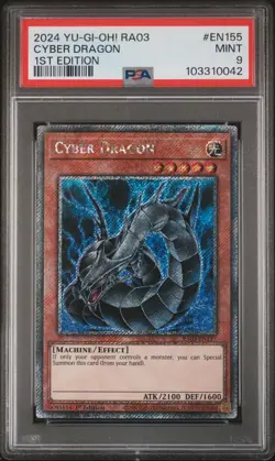 2024 YU-GI-OH! RA03-QUARTER CENTURY BONANZA 1ST ED #EN155 CYBER DRAGON PSA 9 - Image 1