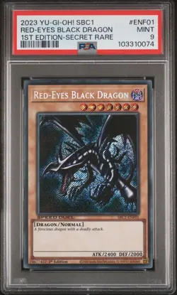 2023 1ST ED-SECRET RARE #ENF01 RED-EYES BLACK DRAGON PSA 9 - Image 1