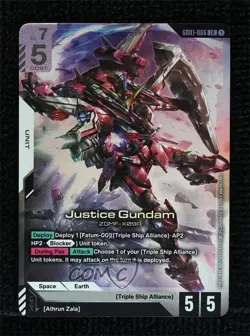 2025 Gundam Card Game Newtype Rising GD01 LR Justice Gundam #GD01-066 - Image 1