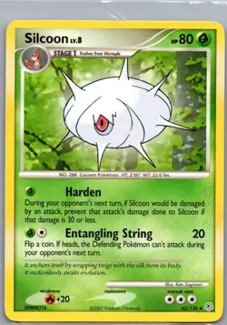 Silcoon 63/130 Non Holo Diamond and Pearl - Pokemon Card - NM - Image 1