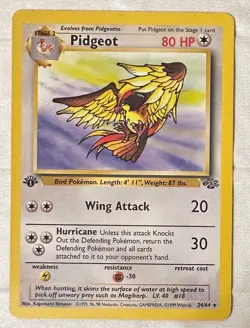 Pokemon TCG Pidgeot Jungle Card 24/64 Regular 1st Edition Rare NM - Image 1
