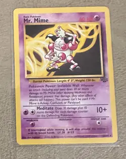 Pokemon TCG Mr. Mime Card 1999 Jungle Set Non-holo Rare 22 /64 - Image 1