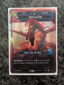 Quinlan Vos Silver Pack Galactic Championship Star Wars Unlimited Card - Image 1