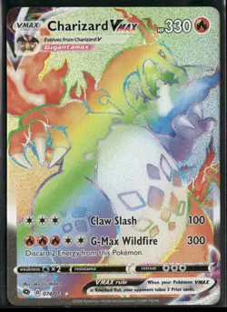 2020 Pokemon TCG Charizard VMAX Champions Path Holo Card 074/073 Secret Rare - Image 1