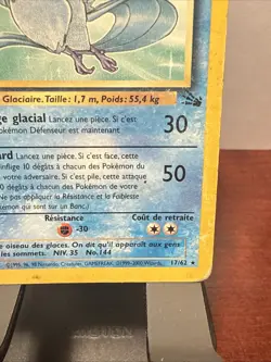 Artikodin French Articuno Fossil Pokemon Card 17/62 Non-Holo TCG - Image 2