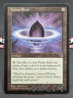 MTG Lotus Petal- Signed -SETNAME Magic the Gathering Card # 001 - Image 1