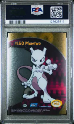 2000 TOPPS POKEMON TV ANIMATION CLEAR CARDS #PC5 MEWTWO PSA 9 - Image 2