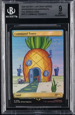 2025 MTG SECRET LAIR DROP SER SPONGEBOB SQUAREPANTS COMMAND TOWER BGS 9 - Image 1