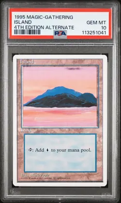 MTG - Island - ALTERNATE 4th Edition Magic - Graded PSA 10 - Image 1