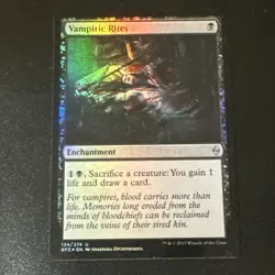 Vampiric Rites Foil x1 Battle for Zendikar NM Condition see front and back pics - Image 1