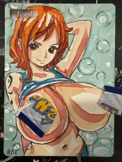MTG Altered Art Anime Nami One Piece Hand drawn - Image 1