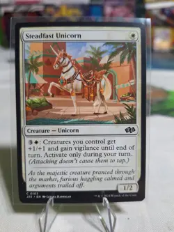 MTG Magic The Gathering Steadfast Unicorn #103 Foundations J25 NM PACK FRESH - Image 1
