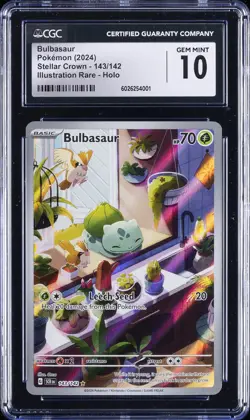 2024 POKEMON STELLAR CROWN - ILLUSTRATION RARE - HOLO BULBASAUR CGC 10 GEM MINT - Image 1