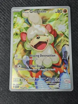 Pokemon TCG Hisuian Growlithe 181/167 Twilight Masquerade Illustration Rare Holo - Image 1