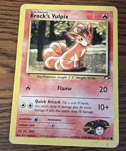 Pokemon Brock's Vulpix - WOTC Gym Heroes Common 73/132 Unlimited 2000 - Image 1
