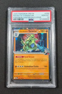 Pokemon Center Promo Holo Team Rocket's Tyranitar 096/182 PSA 10 GEM MINT - Image 1