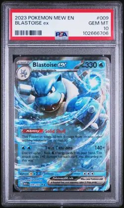 2023 POKEMON MEW EN-151 #009 BLASTOISE EX PSA 10 - Image 1
