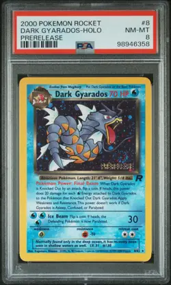 Dark Gyarados - PSA 8 Holo SWIRL Prerelease Promo - 8/82 Team Rocket Pokemon 358 - Image 1